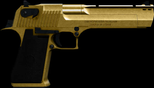 Gold Plated Desert Eagle Pistol PNG image