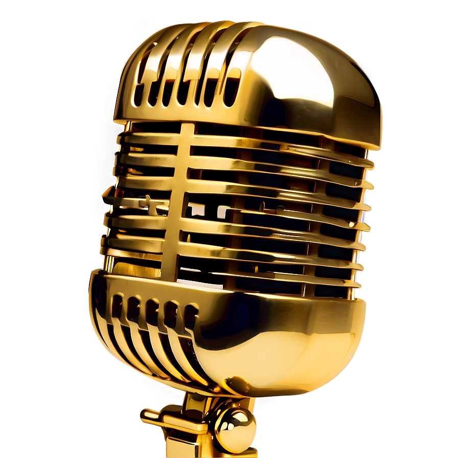 Gold Plated Podcast Microphone Png 06202024 PNG image