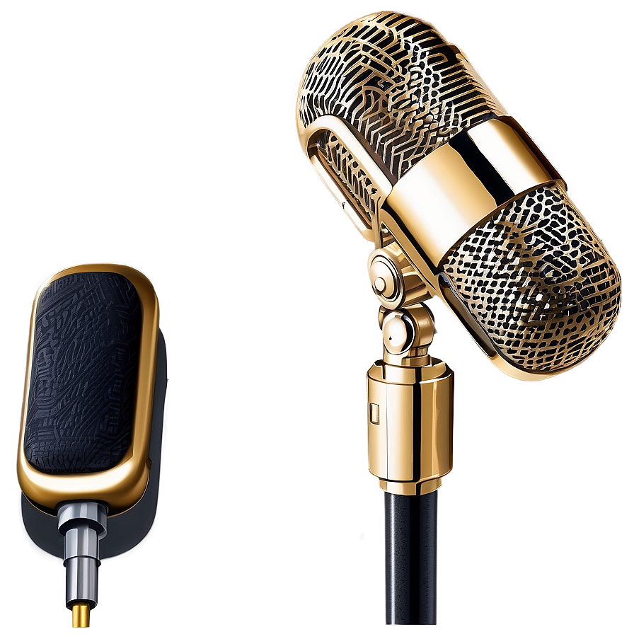 Gold Plated Podcast Microphone Png Cuw8 PNG image