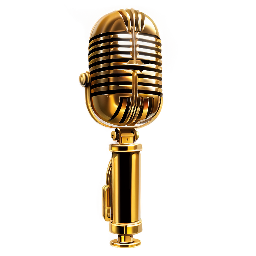 Gold Plated Podcast Microphone Png Wqo PNG image