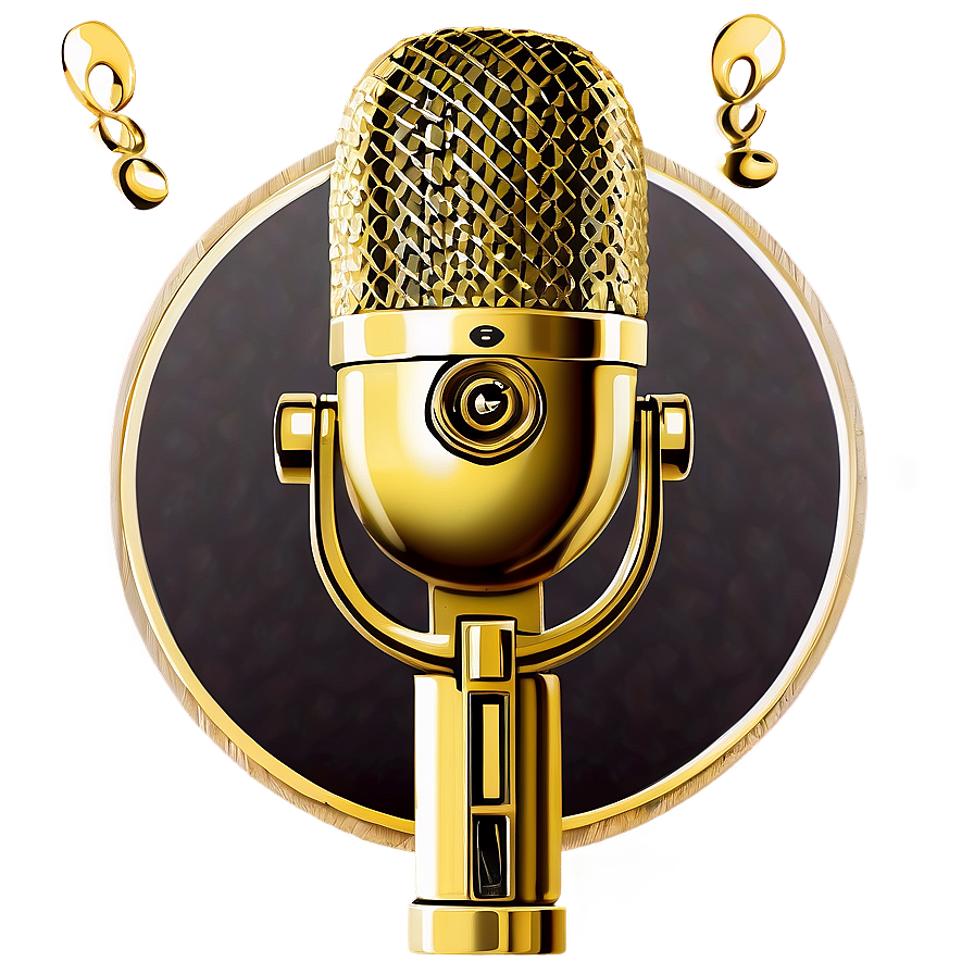 Gold Plated Podcast Microphone Png Xhv PNG image