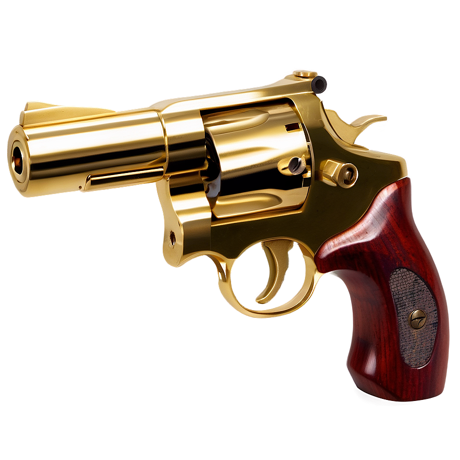 Gold Plated Revolver Png Xog68 PNG image