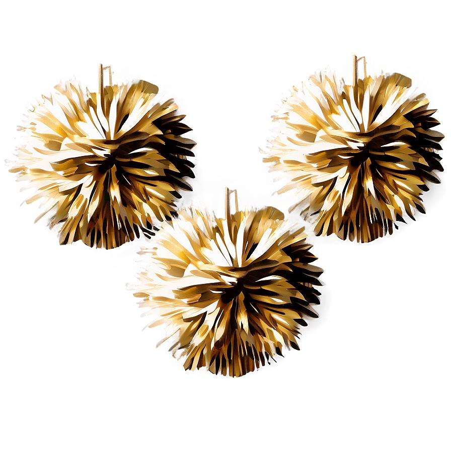 Gold Pom Poms Png 06132024 PNG image