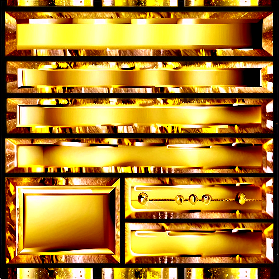 Gold Rectangle With Glitter Png 06272024 PNG image