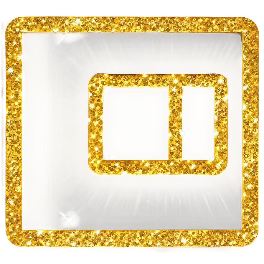 Gold Rectangle With Glitter Png 84 PNG image