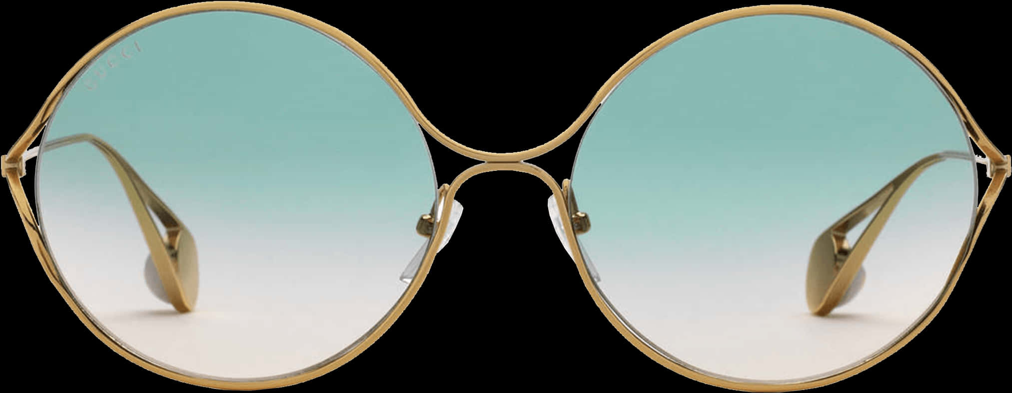 Gold Rimmed Round Glasses PNG image