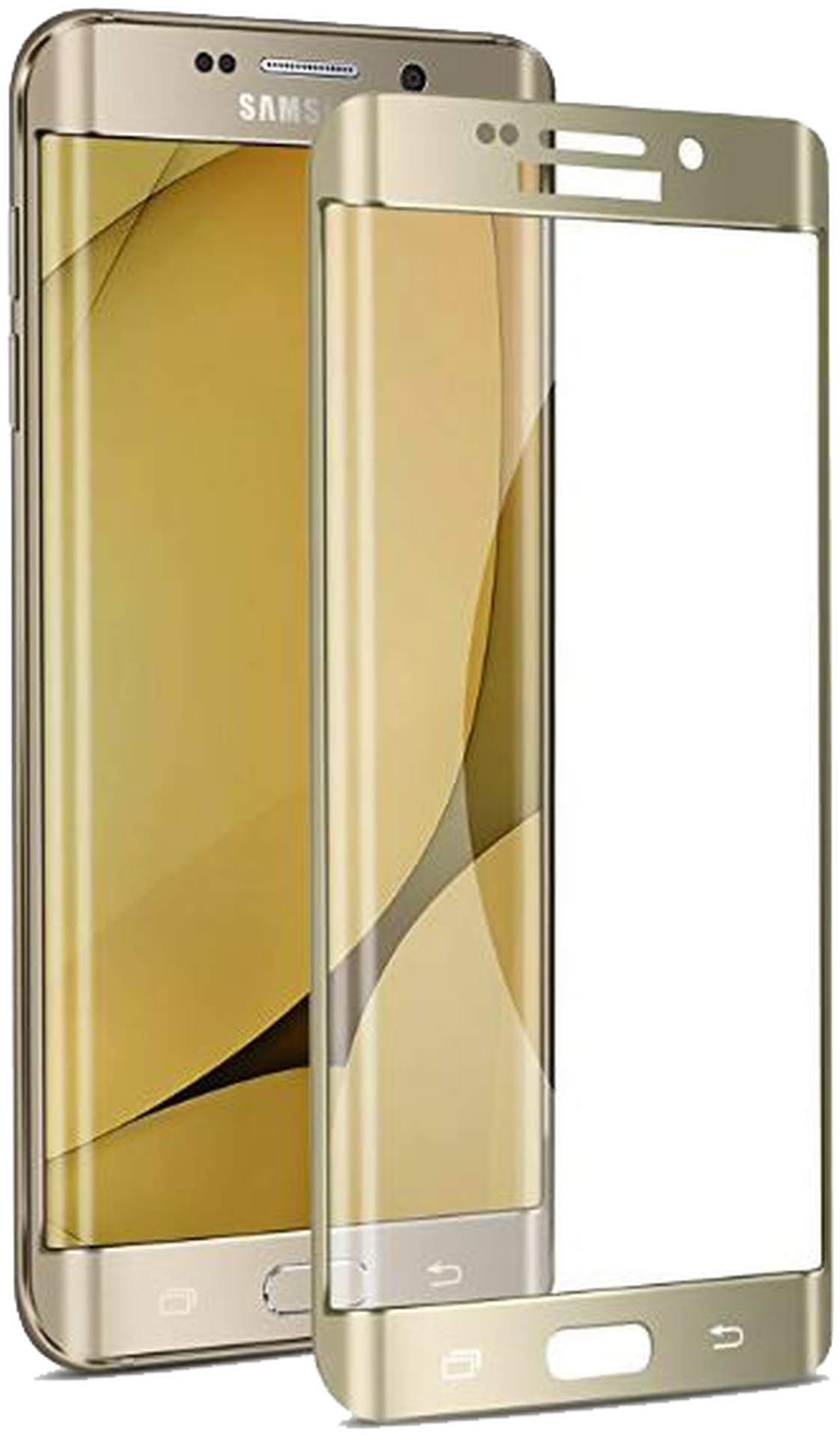 Gold Samsung Smartphone Edge Design PNG image