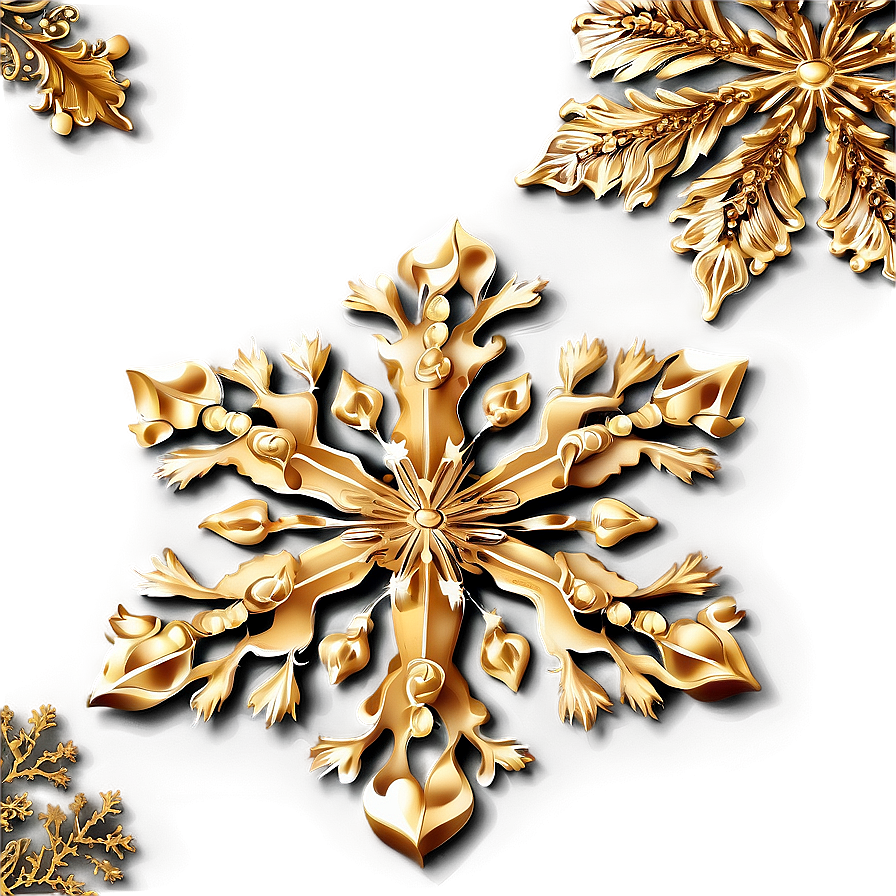 Gold Snowflake Christmas Ornament Png Cop PNG image