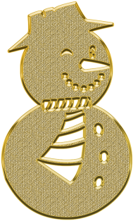 Gold Snowman Ornament Design PNG image