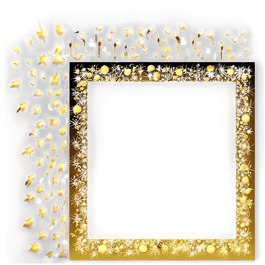 Gold Sparkle Border Frame Png 06122024 PNG image