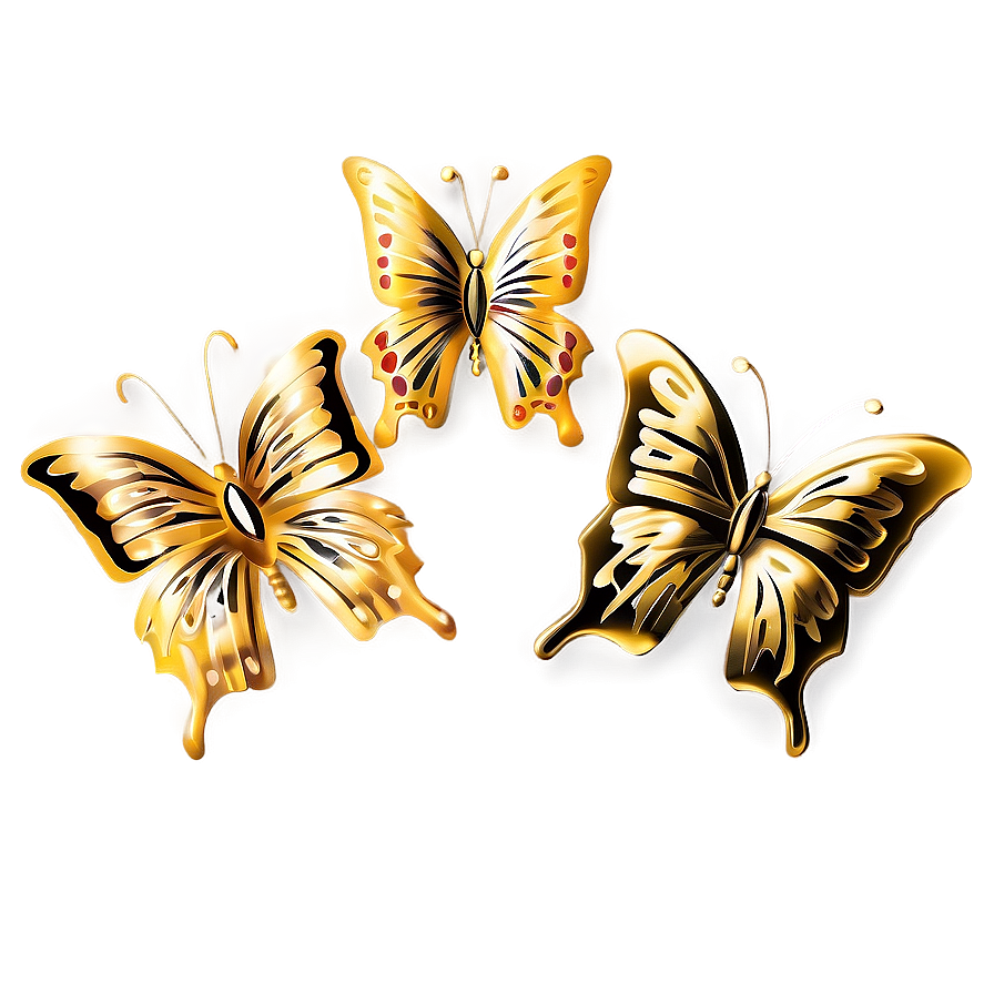 Gold Sparkle Butterfly Png Fko PNG image