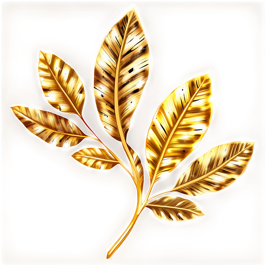 Gold Sparkle Leaves Png 62 PNG image