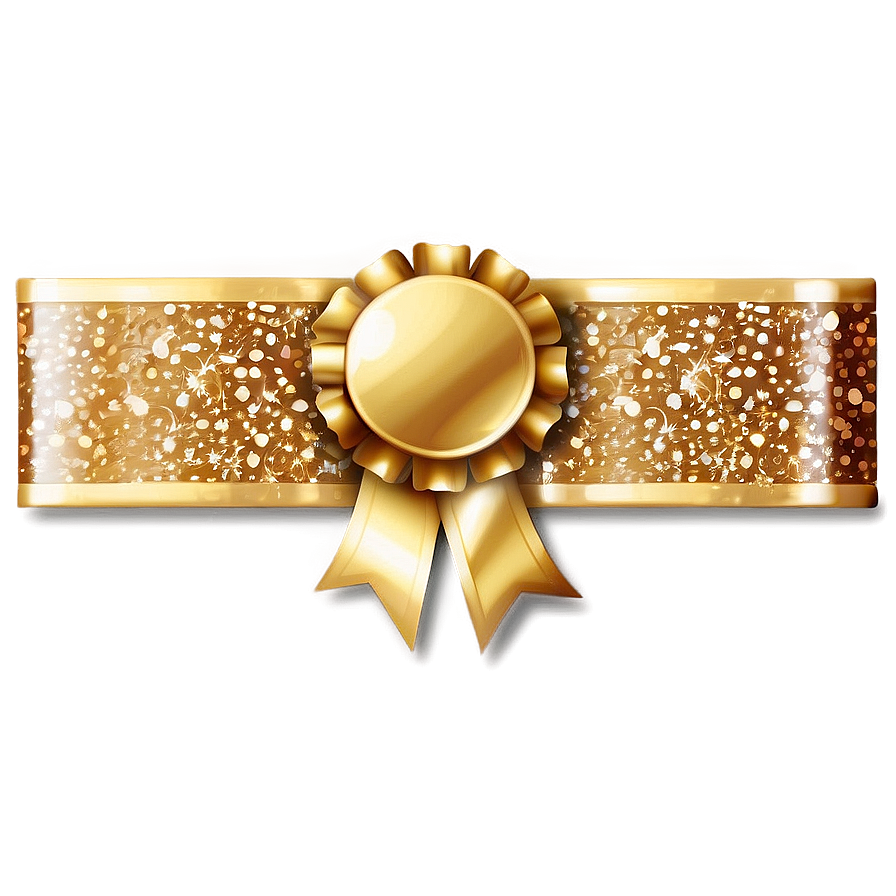 Gold Sparkle Ribbon Png 06122024 PNG image