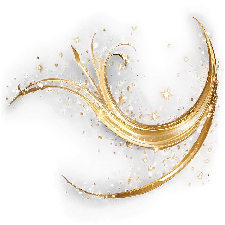 Gold Sparkle Swirl Effect Png 06122024 PNG image