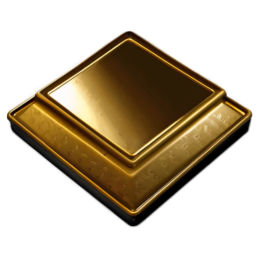 Gold Square For Certificate Seal Png 06272024 PNG image