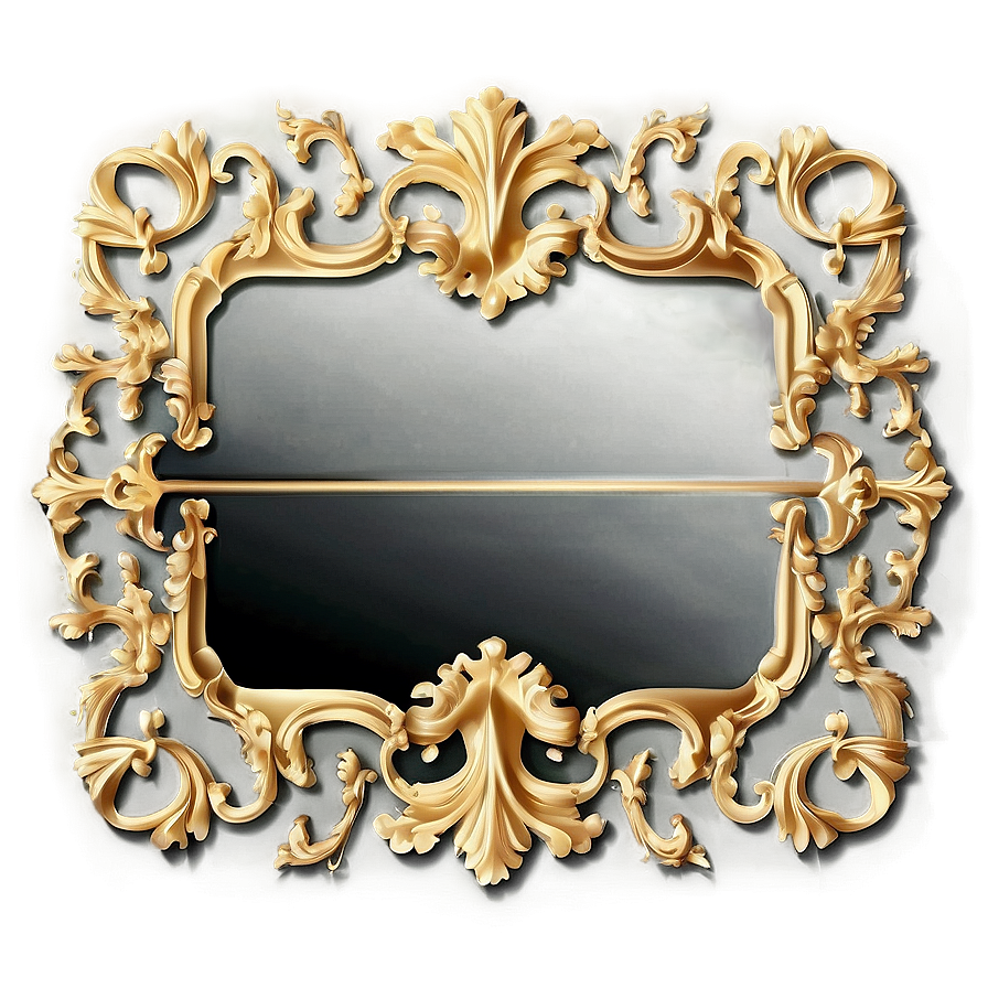 Gold Square With Baroque Details Png 06272024 PNG image