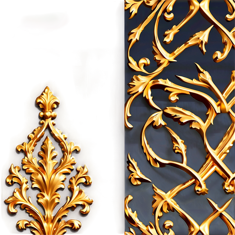 Gold Square With Baroque Details Png 88 PNG image