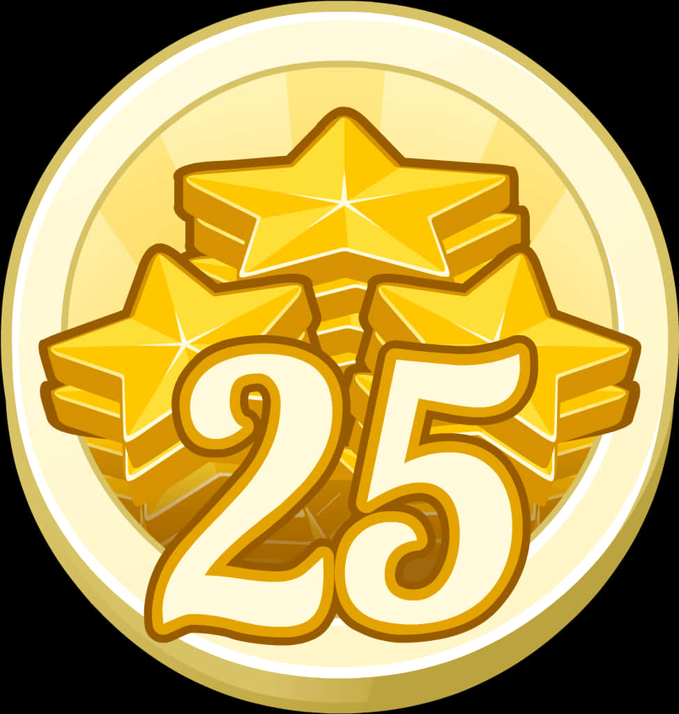 Gold Star Award25 Points PNG image