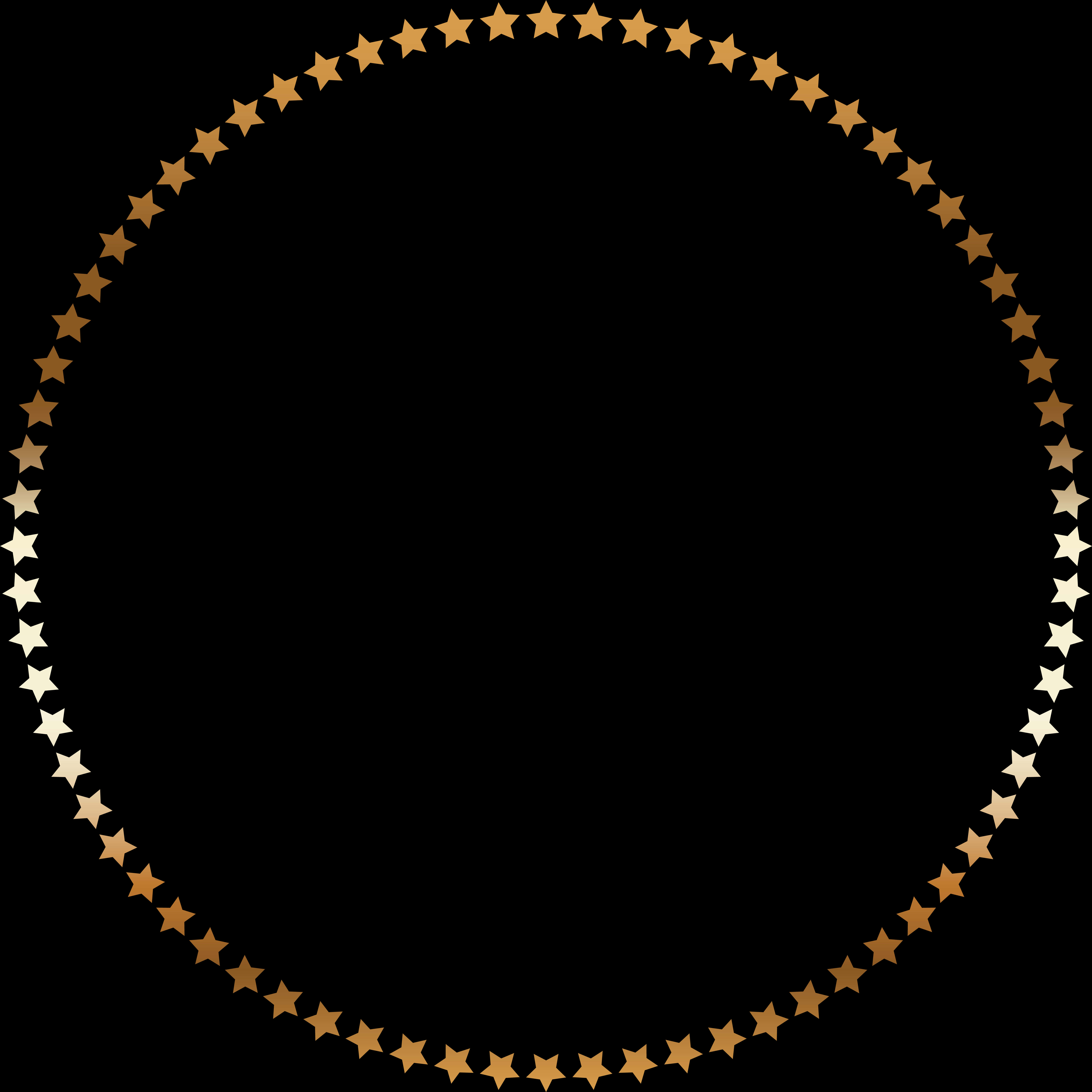 Gold Star Circle Frame PNG image