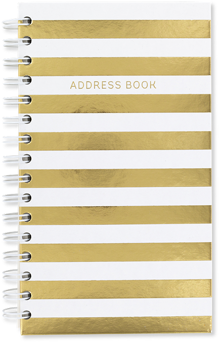 Gold Striped Address Book PNG image