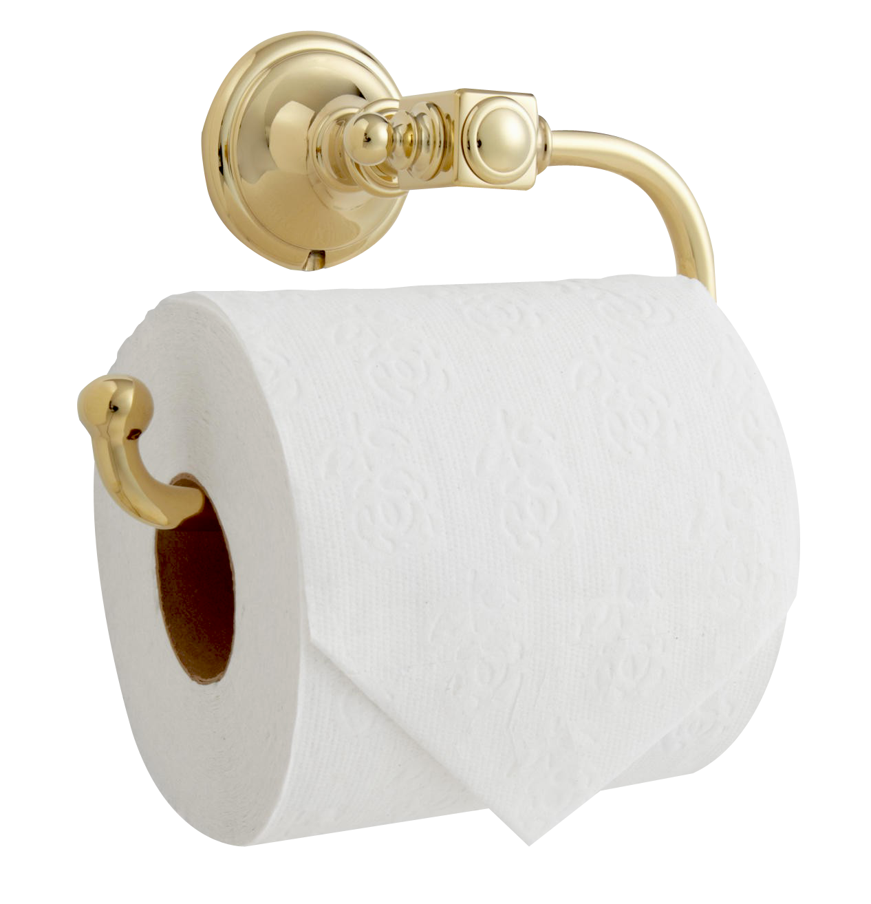 Gold Toilet Paper Holderwith Roll PNG image