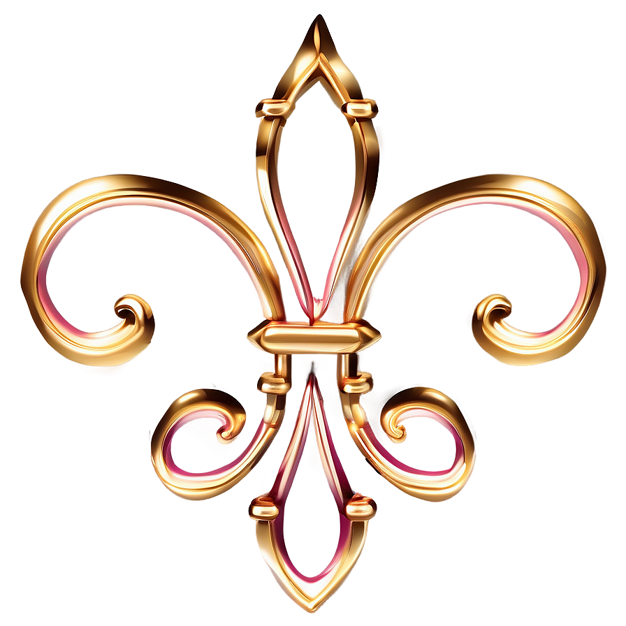 Gold Trim Fleur-de-lis Png 06282024 PNG image