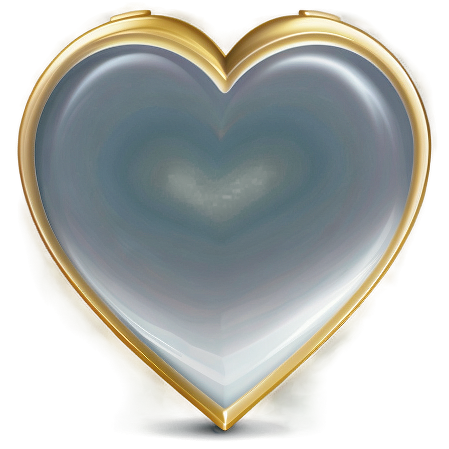 Gold Trim Heart Png 06282024 PNG image