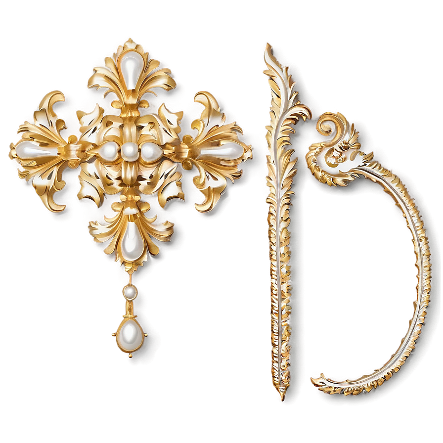 Gold Trim Motif Png Oqj PNG image