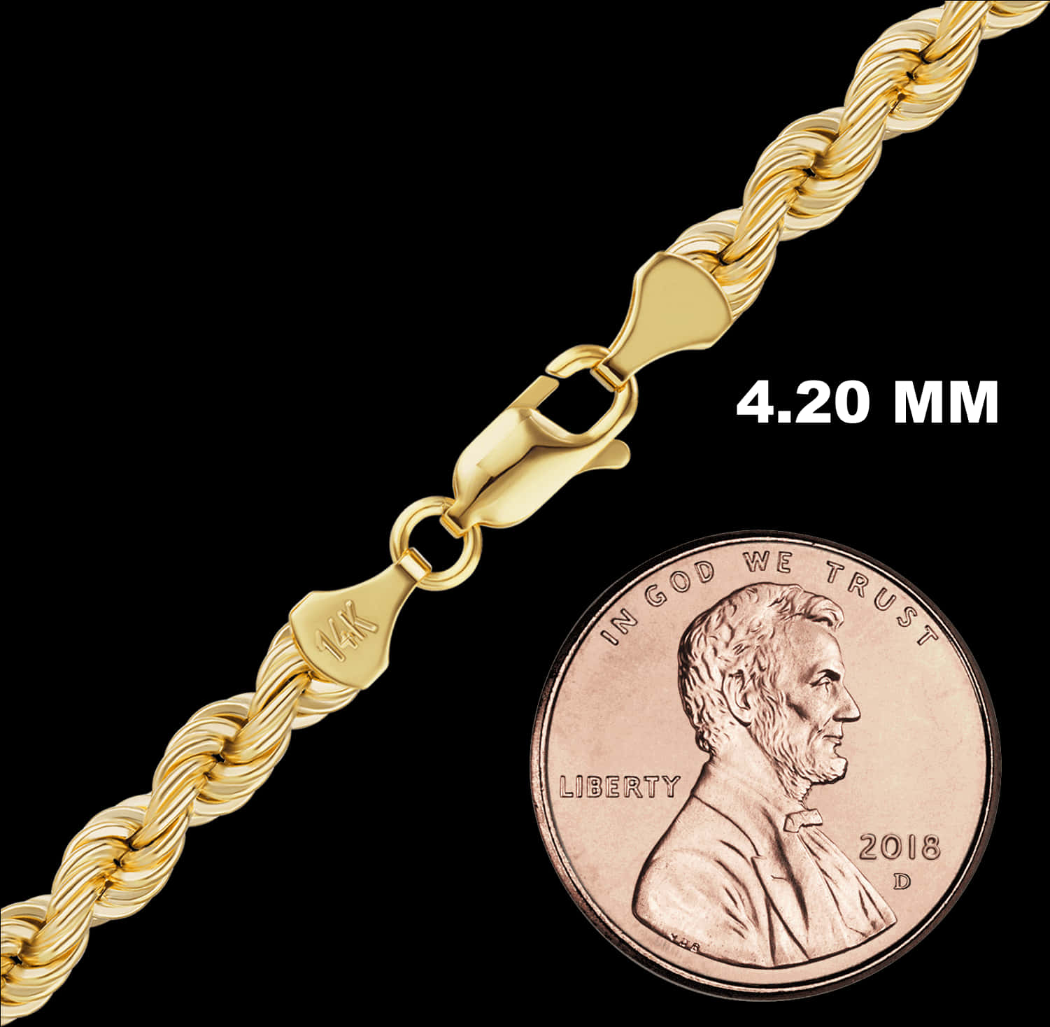 Gold Twist Chain420mm Comparison PNG image