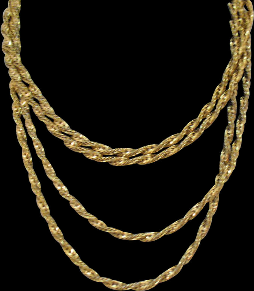 Gold Twisted Chains Black Background PNG image