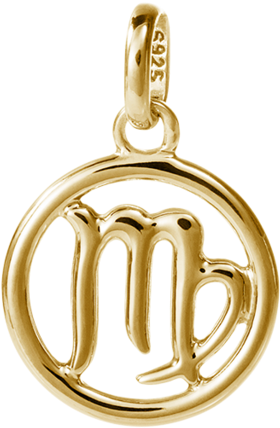 Gold Virgo Zodiac Pendant PNG image