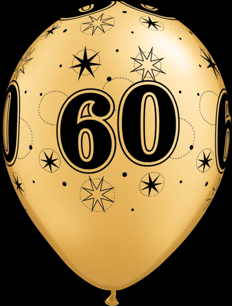 Gold60th Celebration Balloon PNG image