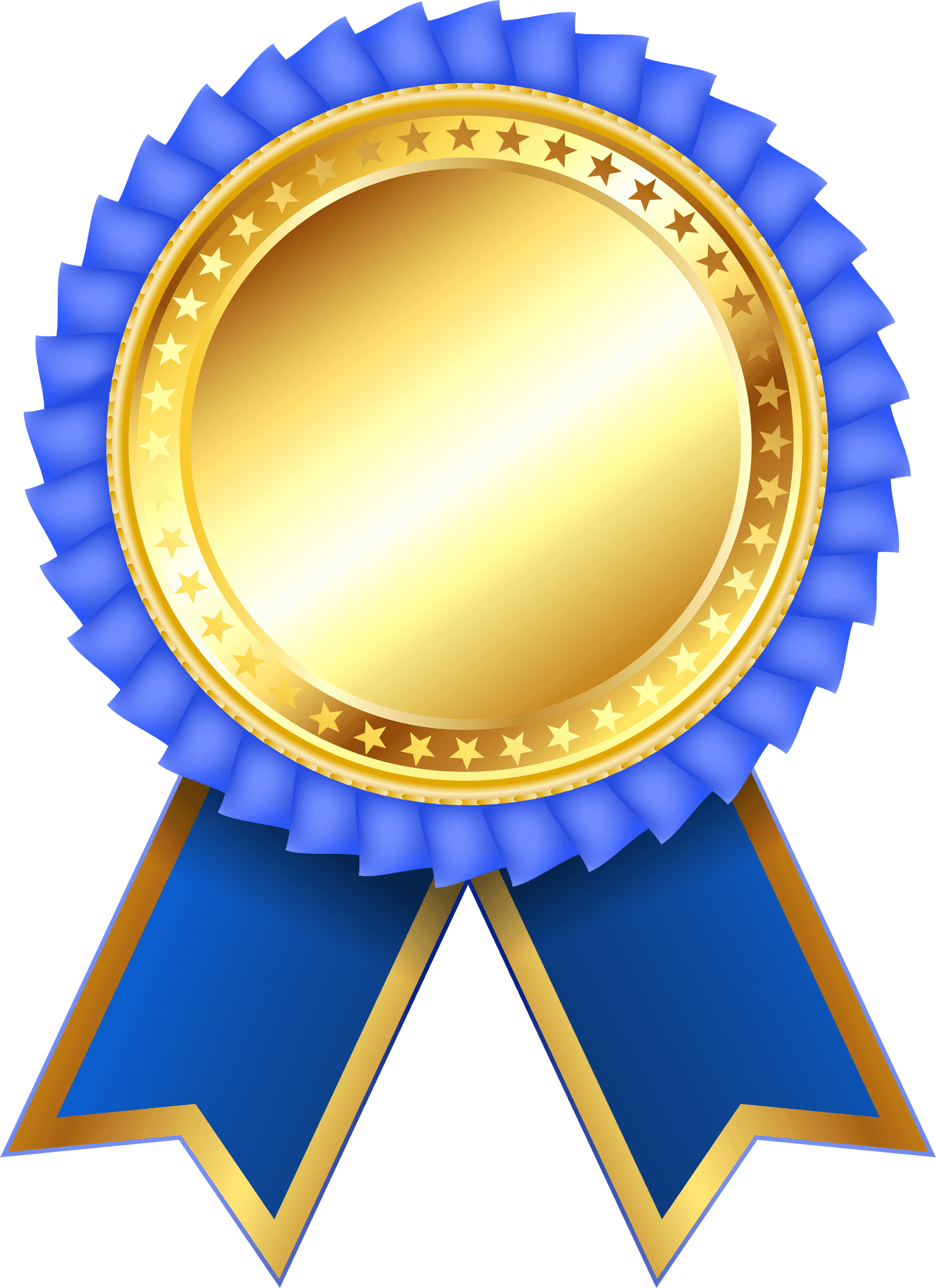 Goldand Blue Award Ribbon PNG image