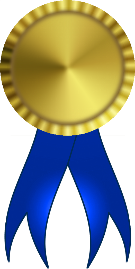 Goldand Blue Award Ribbon PNG image