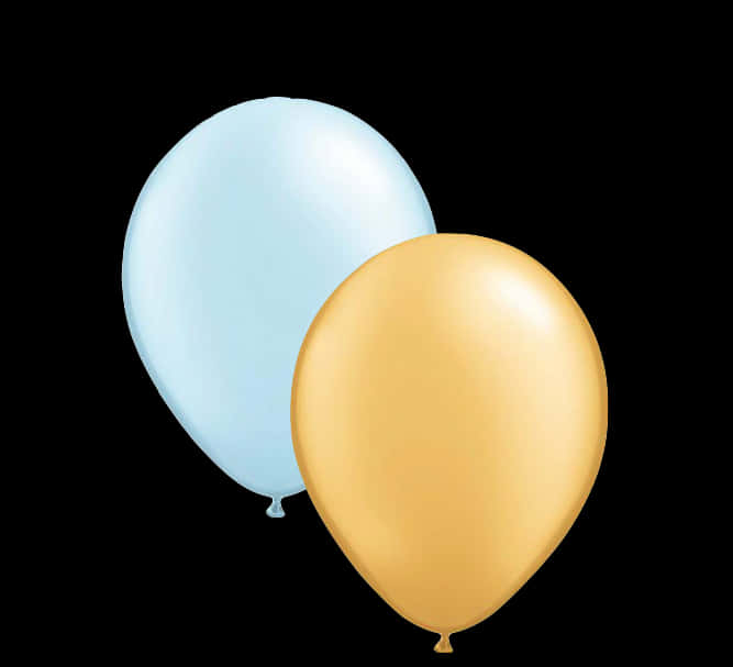 Goldand Blue Balloonson Black Background PNG image