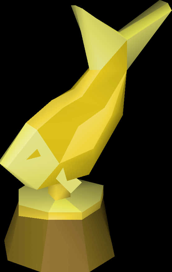 Golden Abstract Bird Trophy PNG image