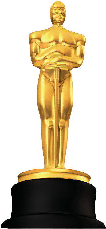 Golden Academy Award Statuette PNG image