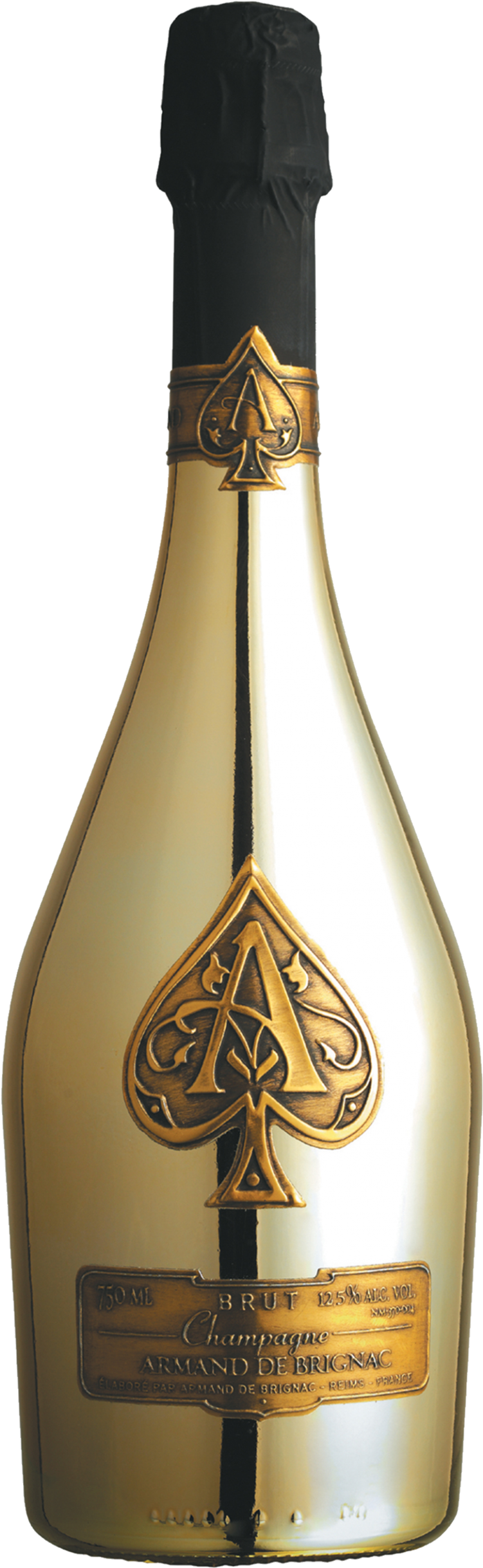 Golden Ace Spades Champagne Bottle PNG image