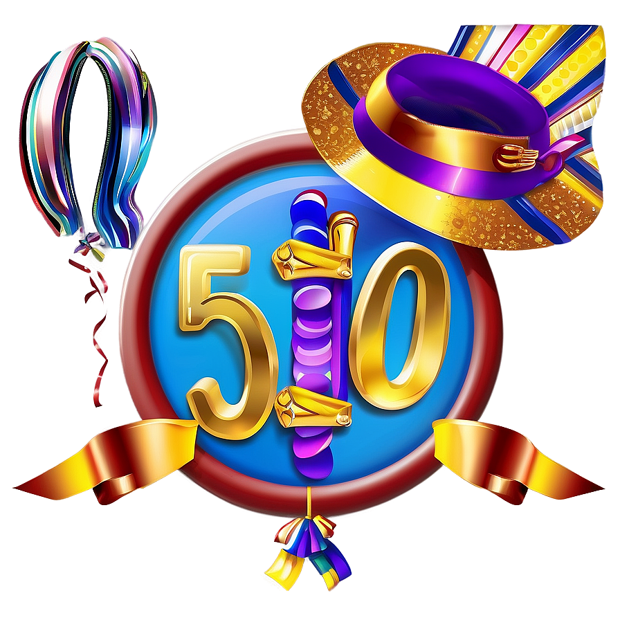 Golden Age 50th Birthday Celebration Png 78 PNG image