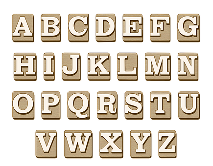 Golden Alphabet Blocks PNG image