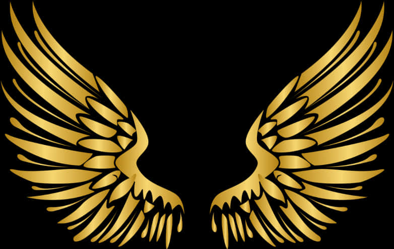 Golden Angel Wings Graphic PNG image
