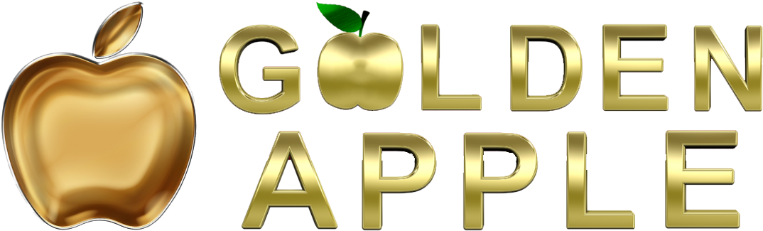 Golden Apple Logo Design PNG image