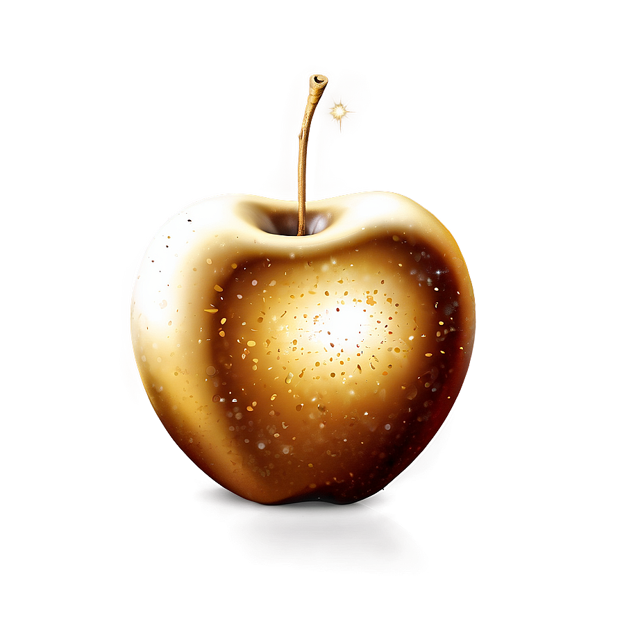 Golden Apple With Sparkles Png 87 PNG image