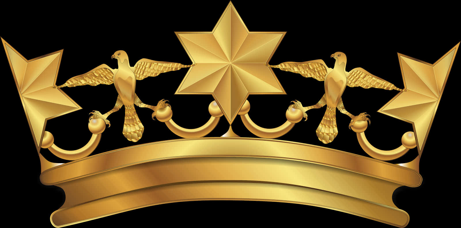 Golden Arabesque Crown Design PNG image