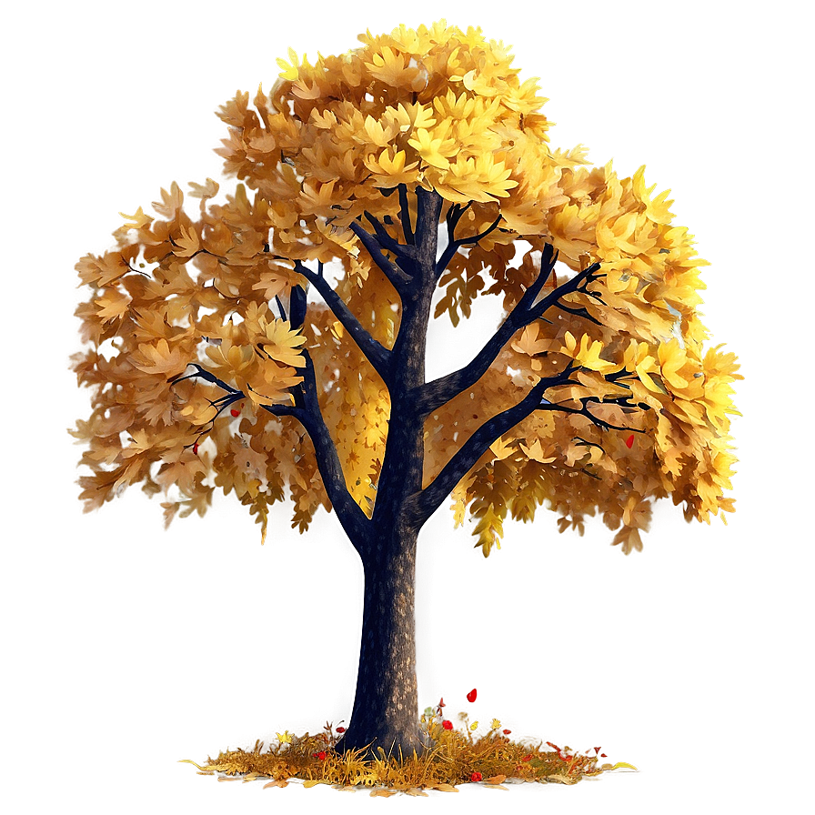 Golden Autumn Tree Png 06122024 PNG image