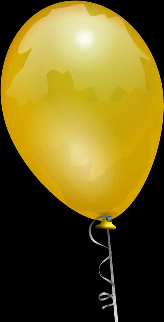 Golden Balloonwith Ribbon PNG image