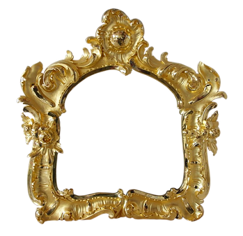 Golden Baroque Style Frame PNG image