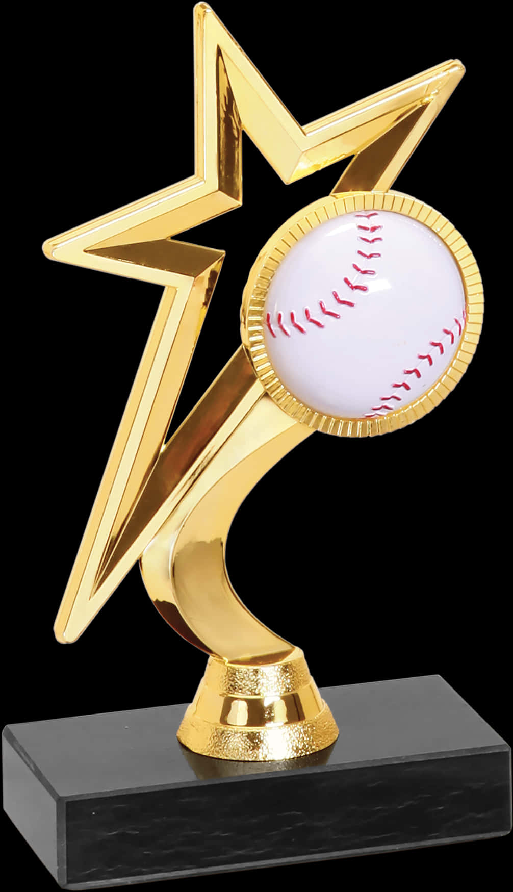 Golden Baseball Star Trophy PNG image