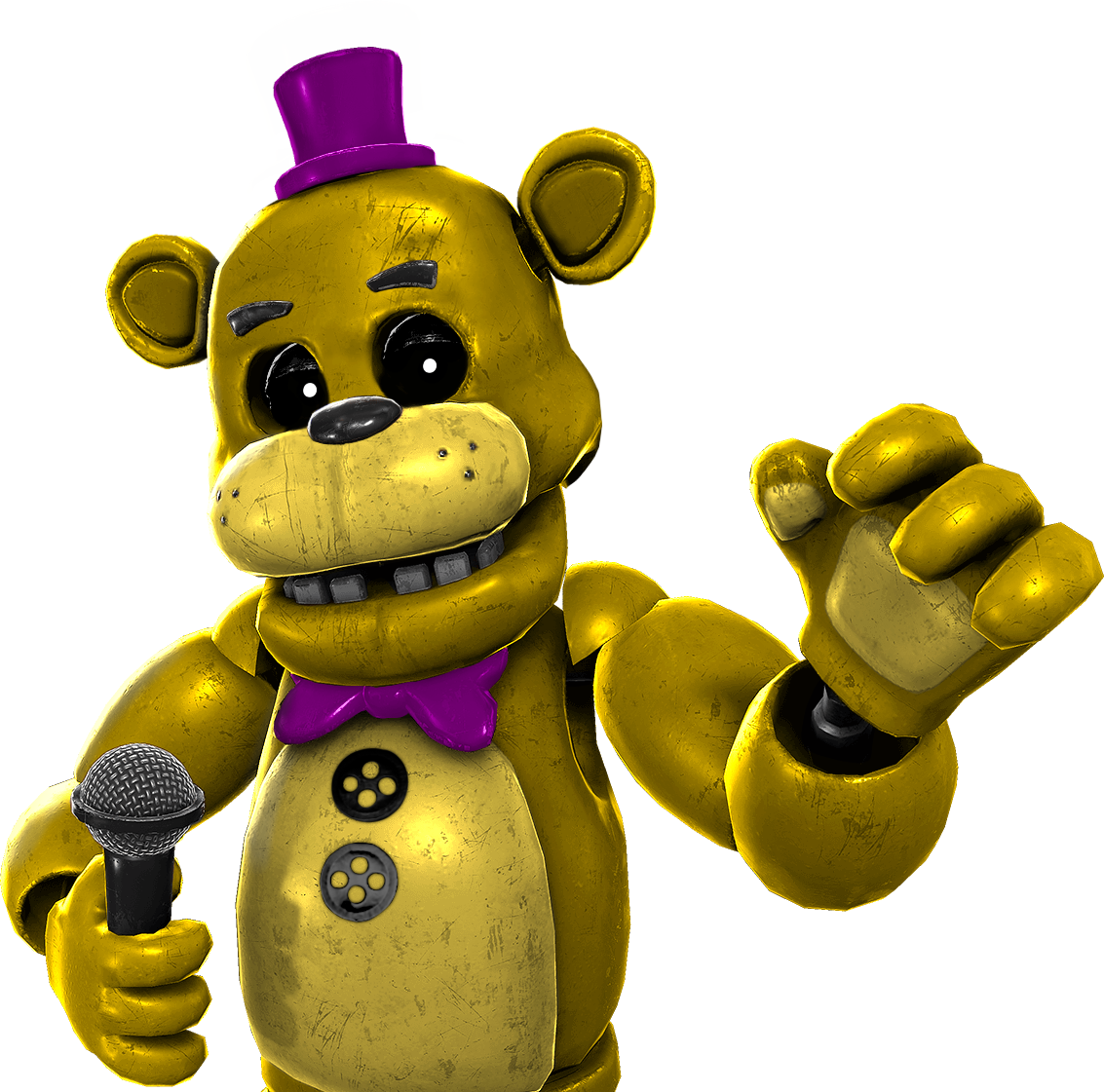 Golden Bear Character With Microphone PNG image