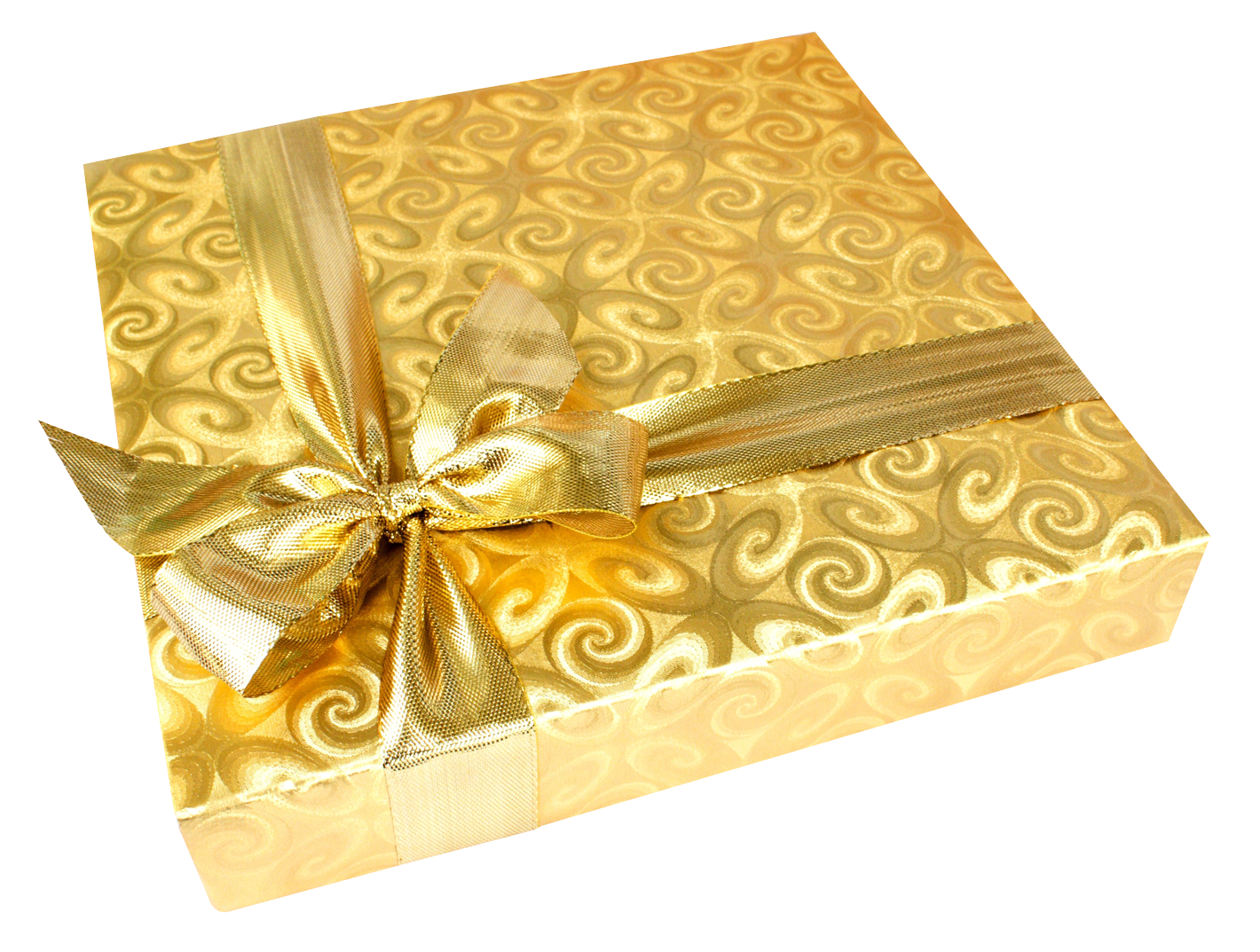 Golden Birthday Gift Boxwith Ribbon PNG image